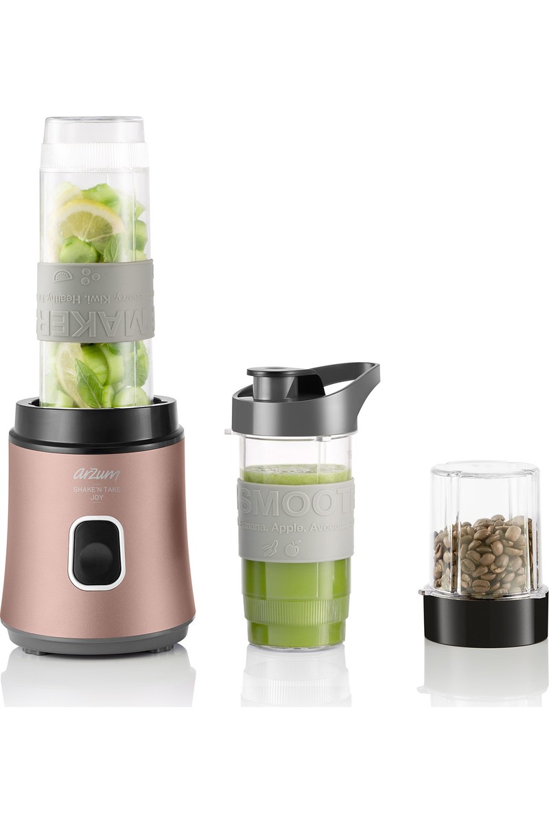 Arzum AR1101 Shake'N Take Joy 600W Kişisel Smoothie Blender,Kahve Öğütücü,Taşınabilir Spor Şişe, Gün Batımı