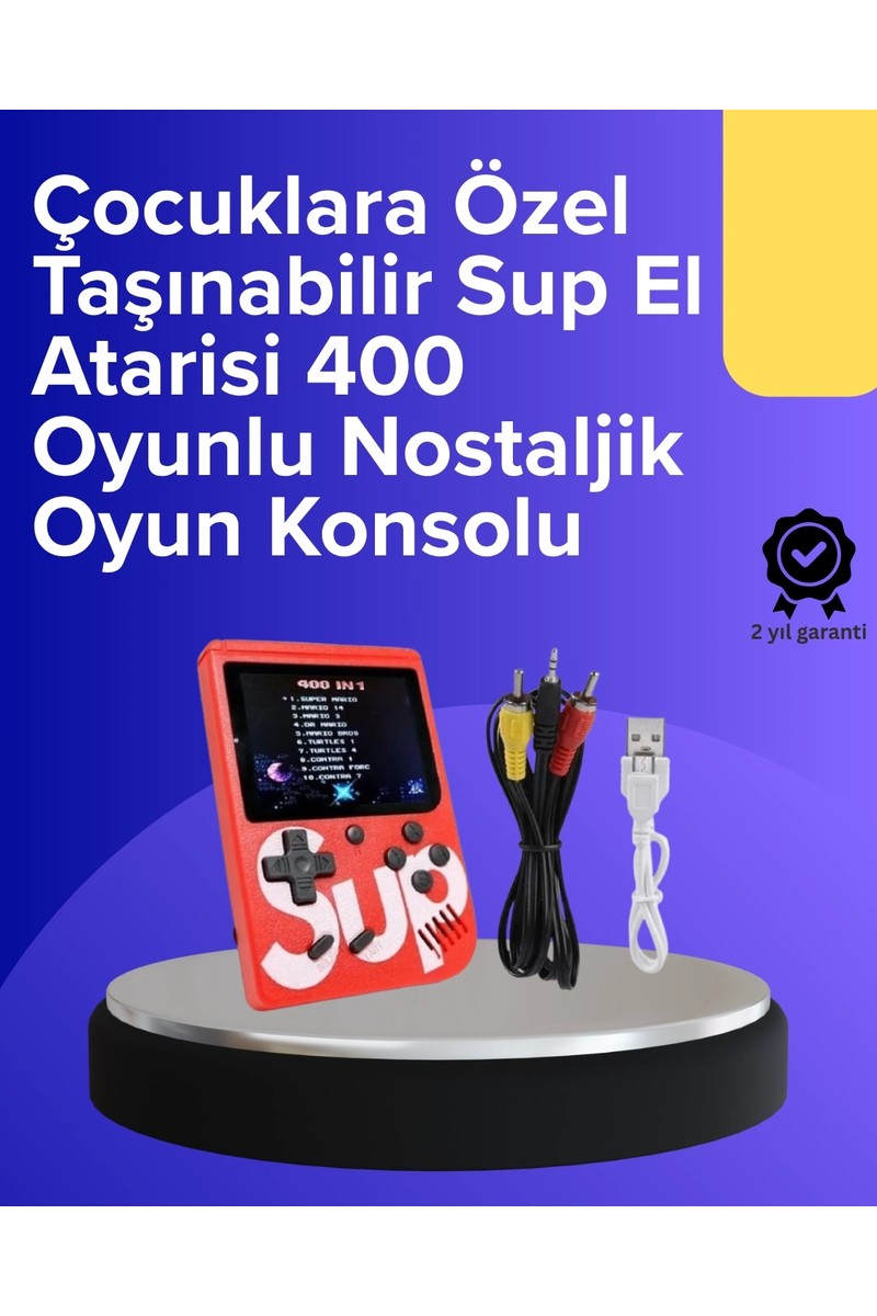 Aslanoğlu Store Mey Ithalat® Çocuklar Için 400 Retro Oyunlu Konsol