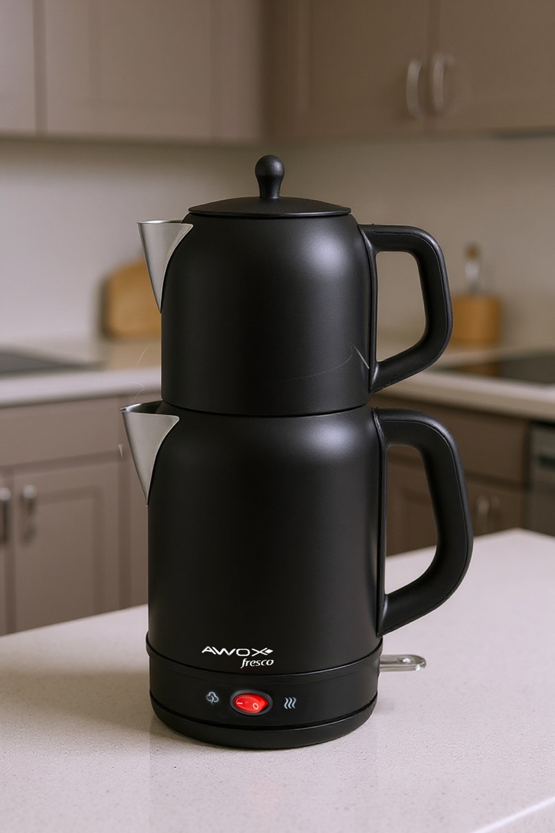 Awox Fresco 2'si 1 Arada Paslanmaz Çelik Çay Makinesi & Su Isıtıcı kettle