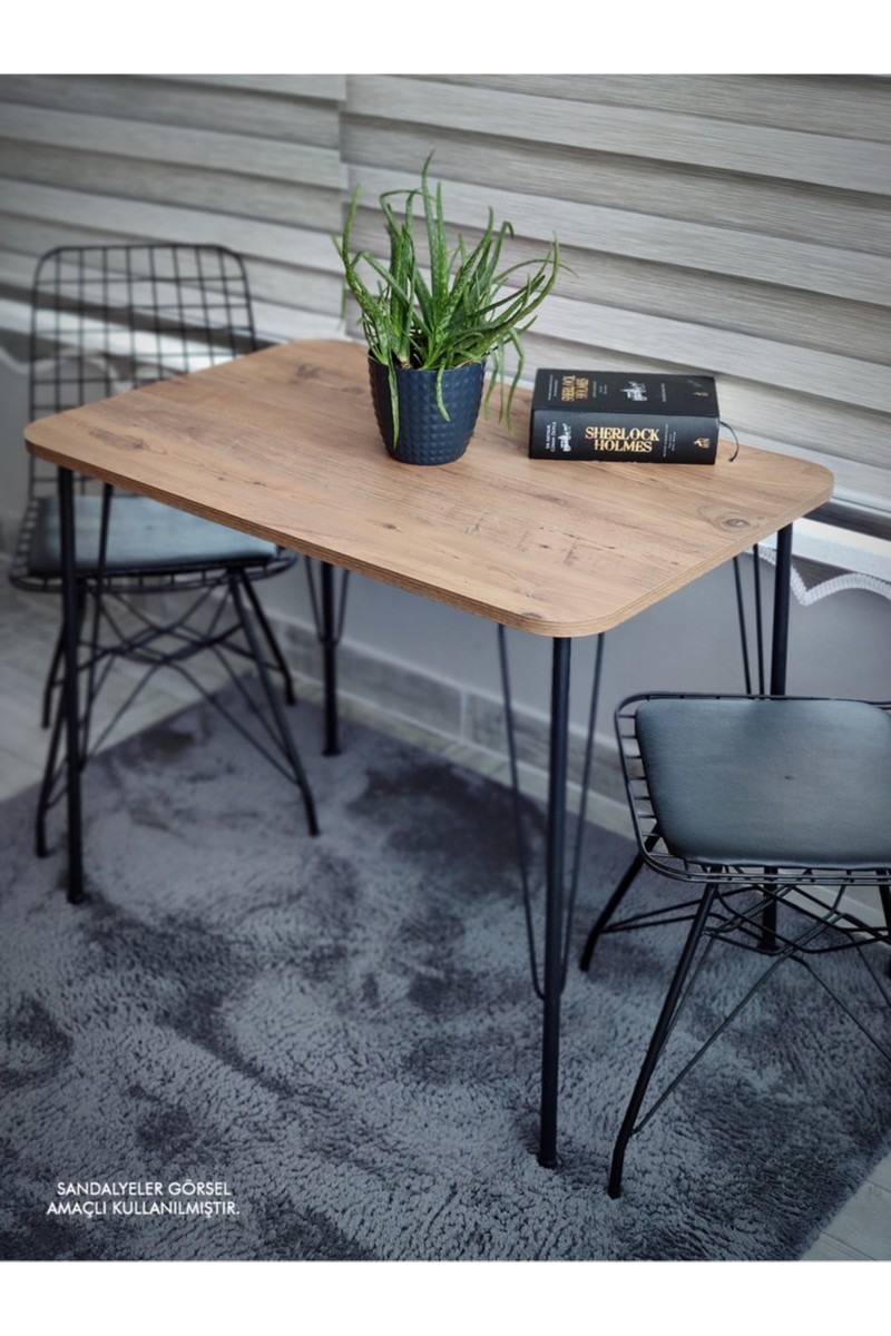 Bambeds Mobilya Metal Ayaklı 60X90 cm Eclipse 2022 Mutfak Masası Balkon Masası Çalışma Masası