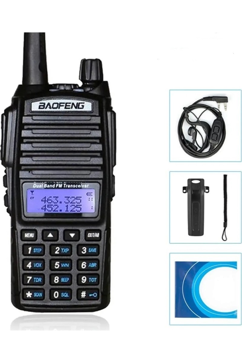 Baofeng Uv-82 Type-C Bataryalı El Telsizi Siyah Toza ve Darbeye Dayanıklı Vox Özelliği ile Tekli Paket