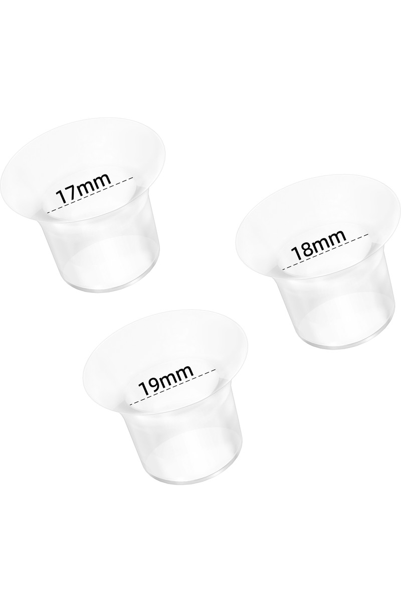 Bebebao Silikon Göğüs Pompası Kalkanı Flanş Küçültücü 3'lü Set (P1 - Ekpress Model Uyumlu)17-18-19 mm BPA İçermez
