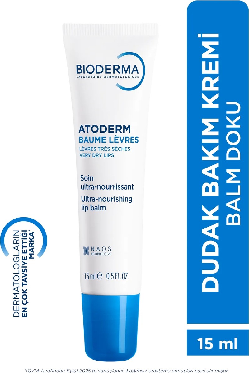 Bioderma Atoderm Balm Doku 15 ml Çok Kuruyan Dudaklar İçin Nemlendirici Bakım