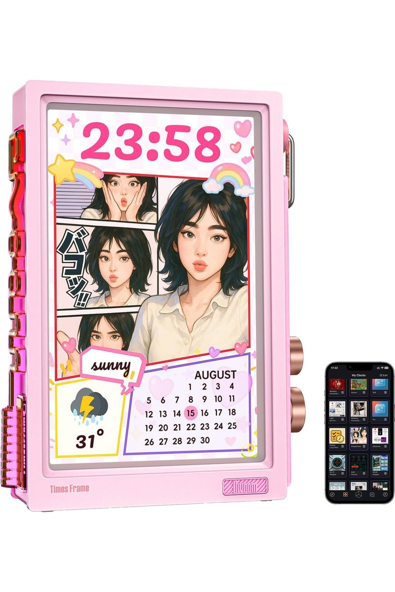 Divoom Times Frame 10.1 Akıllı Kişiselleştirilebilir Dijital Çerçeve, 64GB Pembe