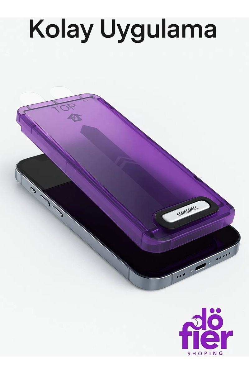 Döfier Apple iPhone 16 Uyumlu Full Seri Kırılmaz Cam Ekran Koruyucu + Kolay Uygulama Aparatı Tam Uyumlu