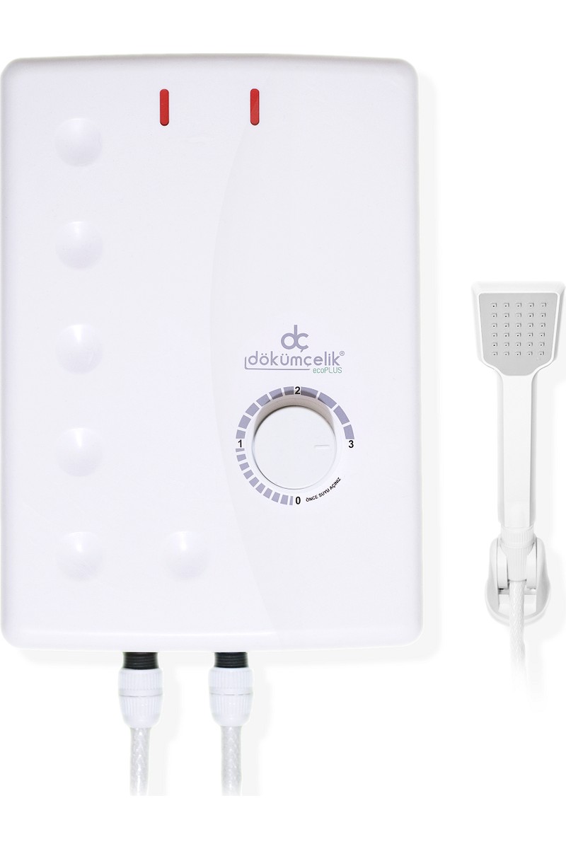 Dökümçelik Ecoplus Elektrikli Şofben 7500W Depo Suyu Uyumlu 3 Kademe Enerji Tasarrufu ve Hızlı Isıtma