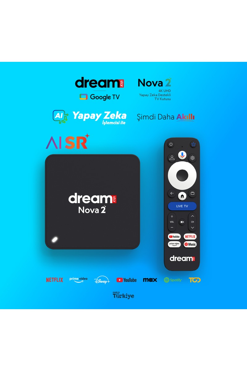Dreamstar Nova 2 | Yapay Zeka | Android 14 | 4K Lisansli Android TV Box | 32GB Hafıza