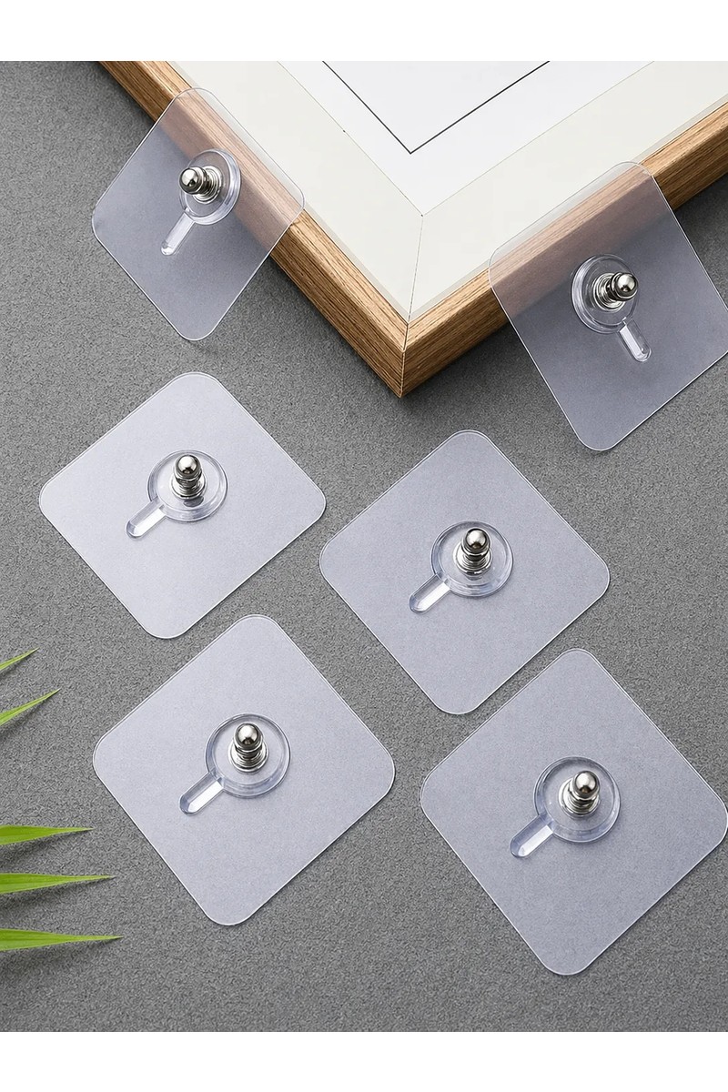 Ecovibe (10 Adet) Süper Güçlü Çerçeve Askısı Vidalı Kanca Yapışkanlı Raf Tutucu Askı