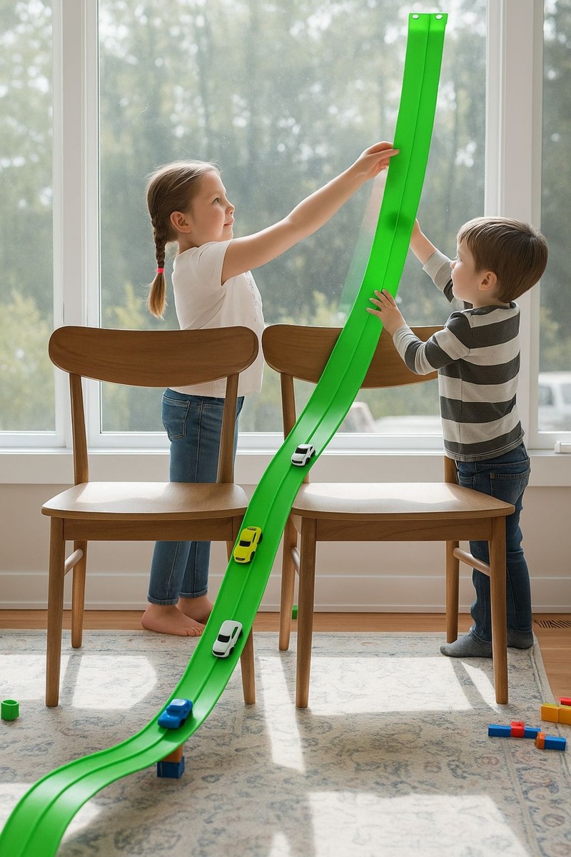 Flex Track Yarış Pisti Vantuzlu 4.5 Metre 1:64 Ölçek Tüm Arabalara Uyumlu Yeşil