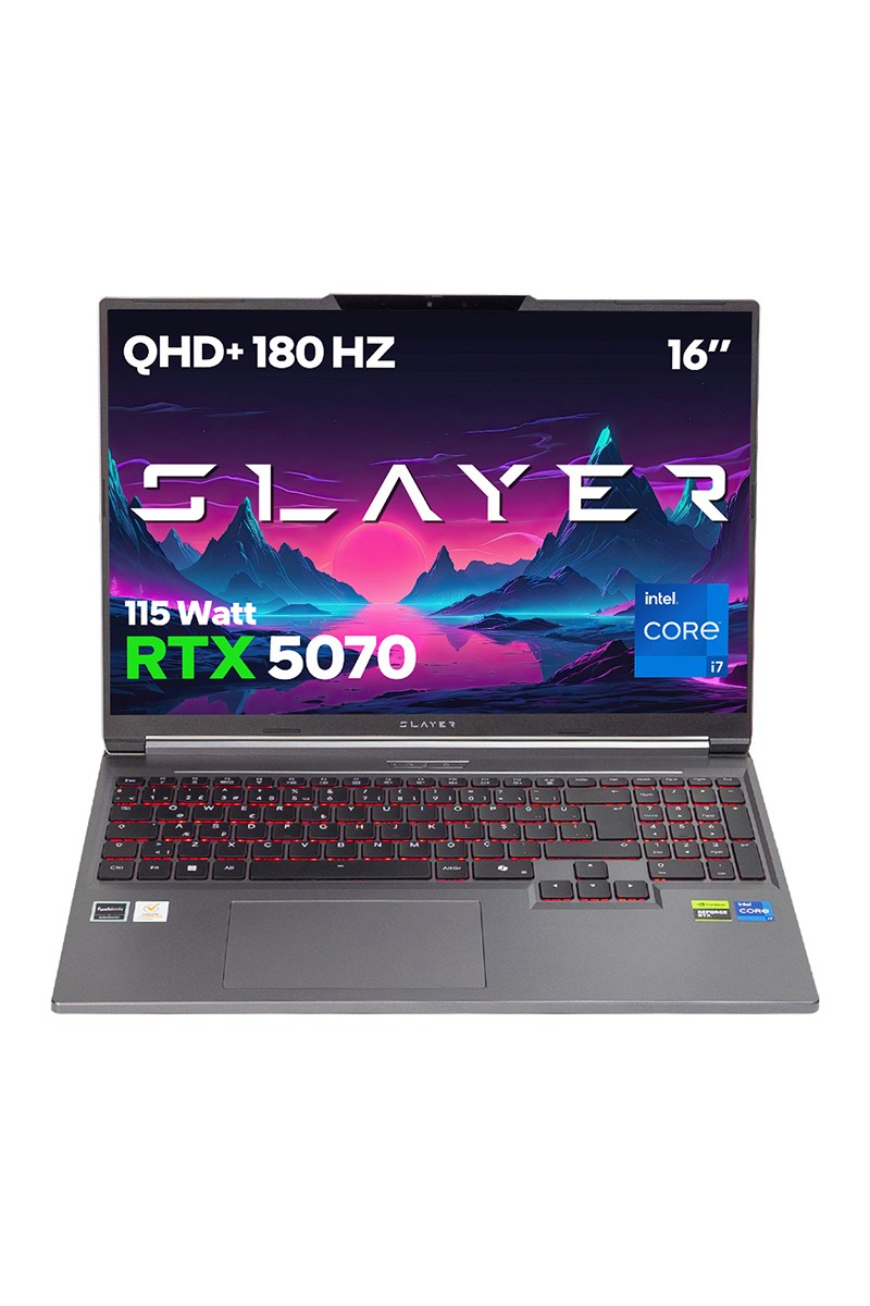 Game Garaj Slayer X7T-5070 C2 Intel Core i7 14650HX 32GB 1TB SSD RTX5070 16" Qhd+ 180Hz IPS Freedos Gaming Laptop
