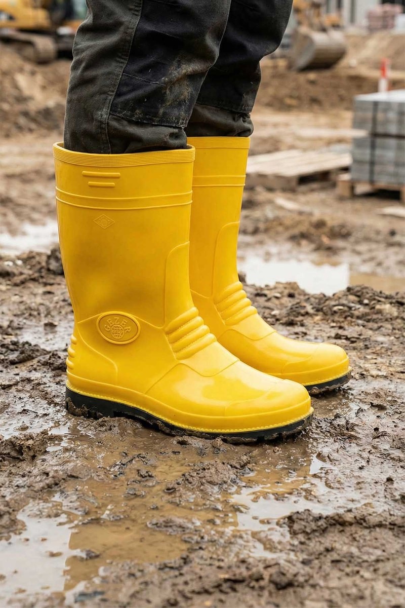 Gezer Erkek Kısa PVC Su Geçirmez İçi İnce Astarlı İş Çizme