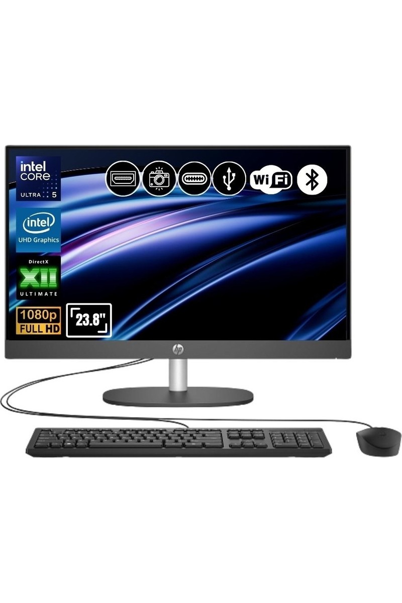 HP Proone 240 G10 D1GD0ET Aıo U5-125U 16GB 512GB SSD 23.8" Fdos
