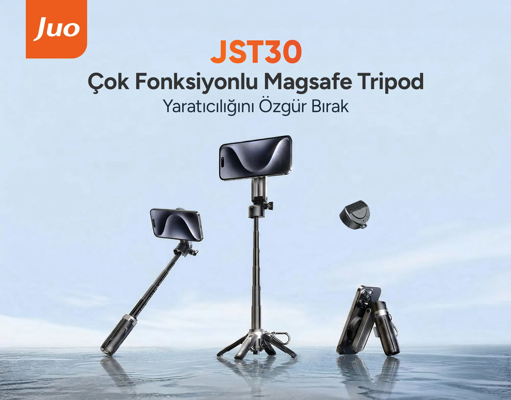 Juo JST30 Magsafe Manyetik Kumandalı Tripod Monopod Selfie
