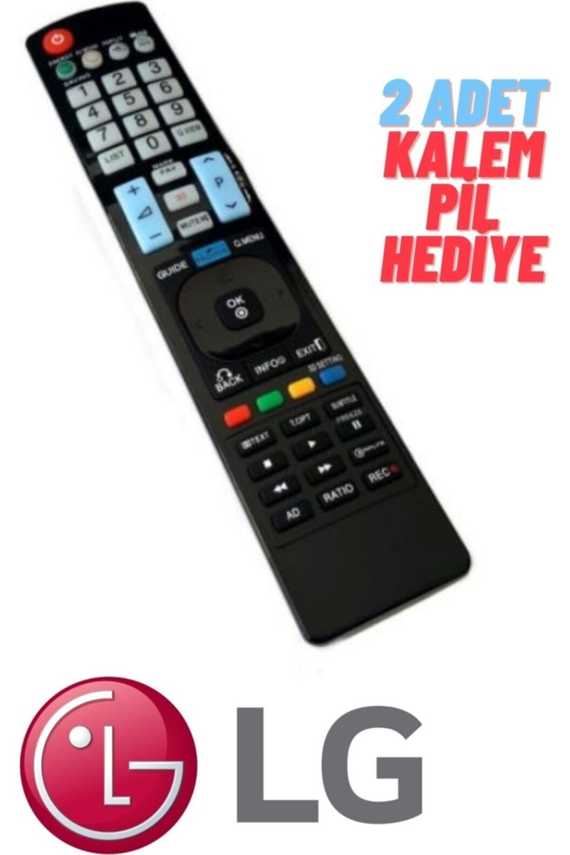 LG Uzaktan Kumanda Tüm TV'lerde Kullanılan Tek Model Uyumlu Philips 2 Adet Kalem Pil Hediyeli