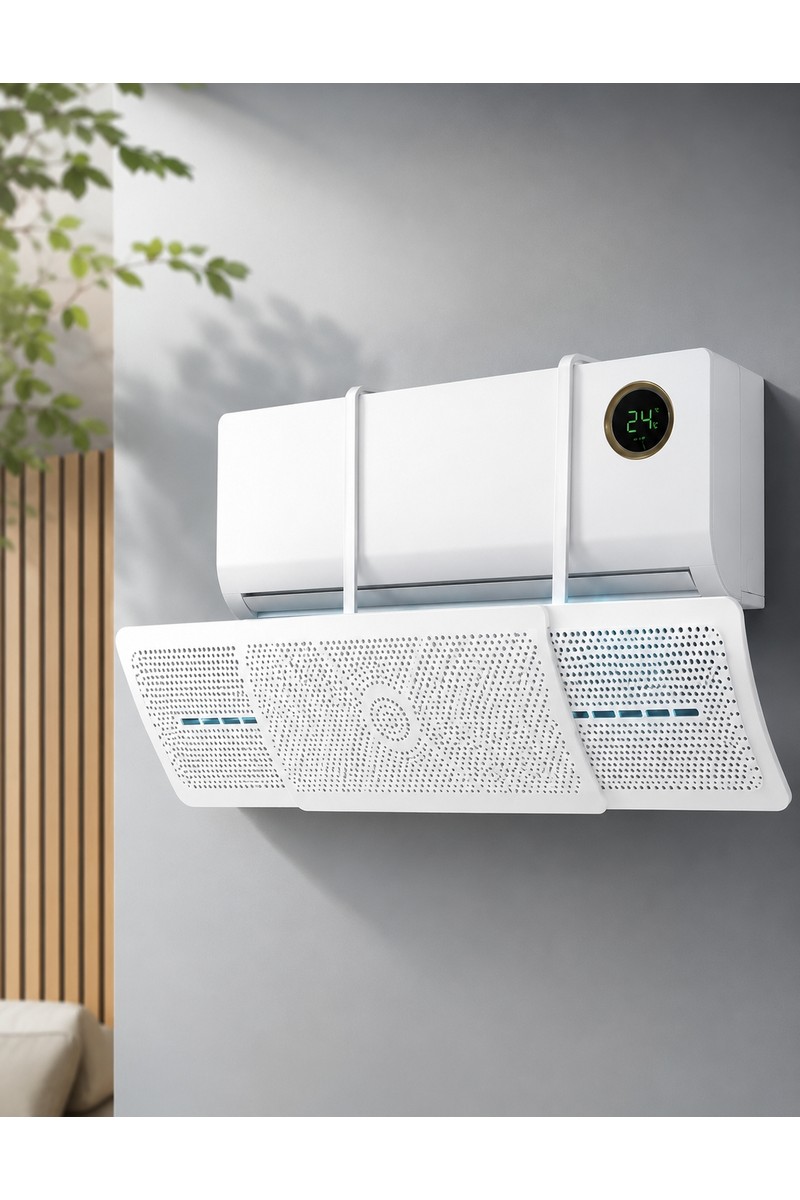 MDSTECH Ayarlanabilir Klima Yönlendirici Aparat 56-95 cm | Klima Hava Yönlendirici Deflektör | Klima Rüzgar Önleyici | Klima Çarpmasını Önleyici Askılı Klima Aparatı | Split Klima Uyumlu