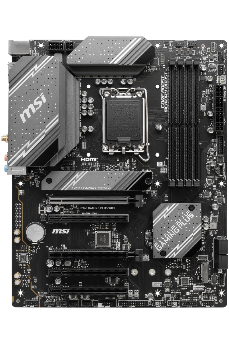 MSI B760 GAMING PLUS WIFI SOKET 1700 DDR5 6800(OC) PCI-E ,M.2 USB3.2 HDMI,DP 1x 2.5G LAN WI-FI 6E ATX Anakart