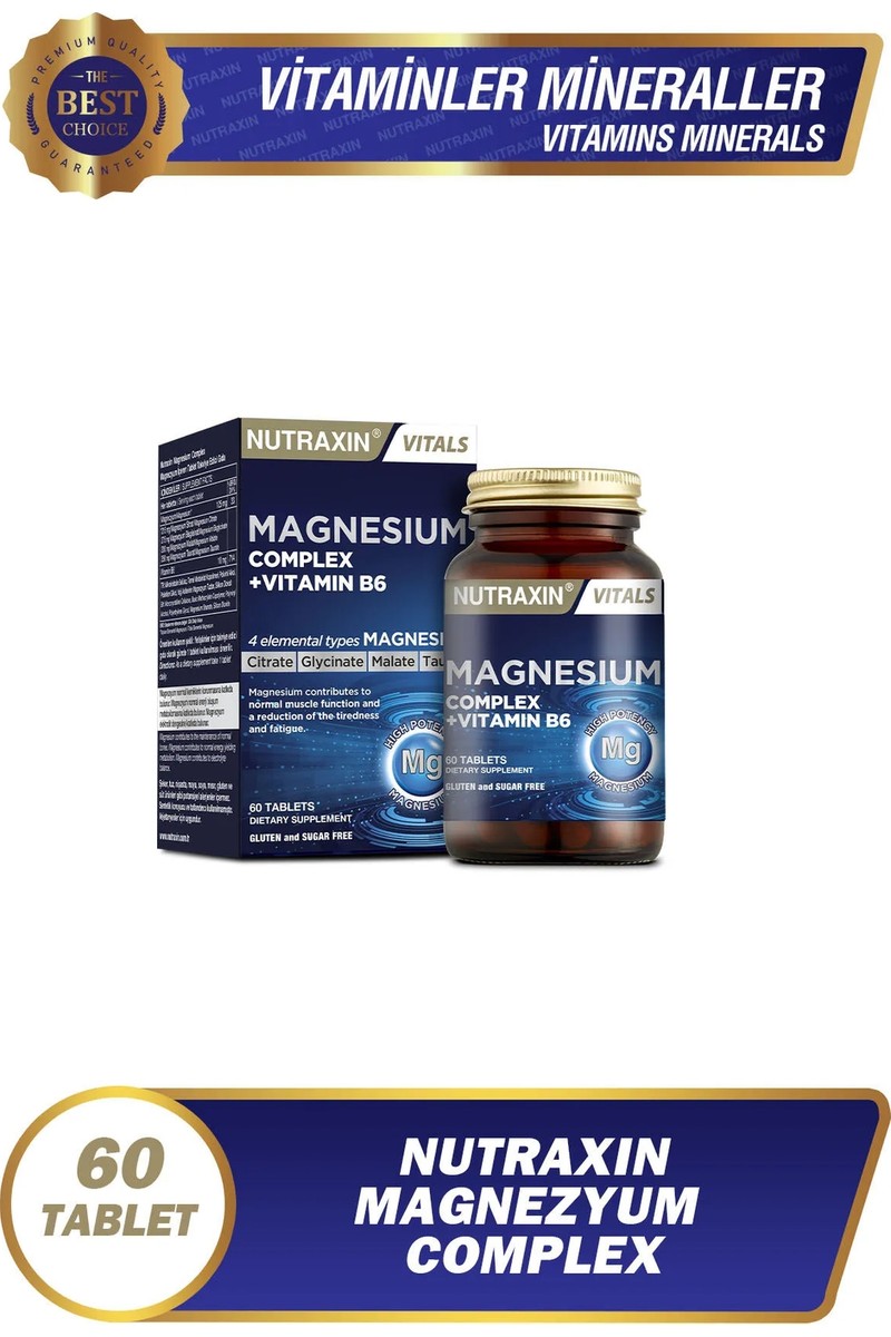 Nutraxin Magnezyum Complex+ Vitamin B6 60 Tablet