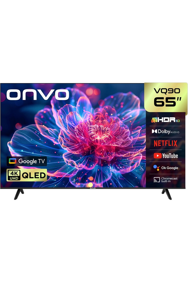 Onvo 65VQ90F3UA 65'' 165 Ekran Uydu Alıcılı 4K Ultra HD Google Smart QLED TV