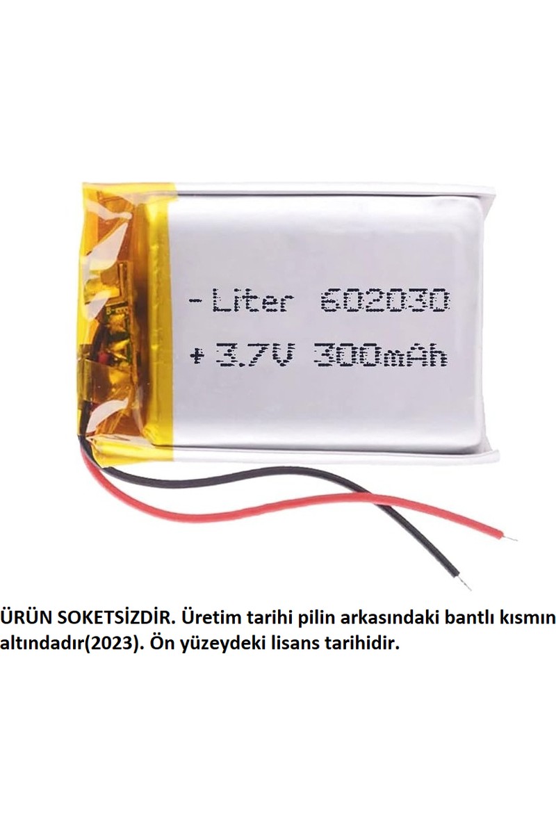 Teknofone 3.7V 300MAH 602030 Model Lipo Şarj Edilebilir Pil (1 Adet)
