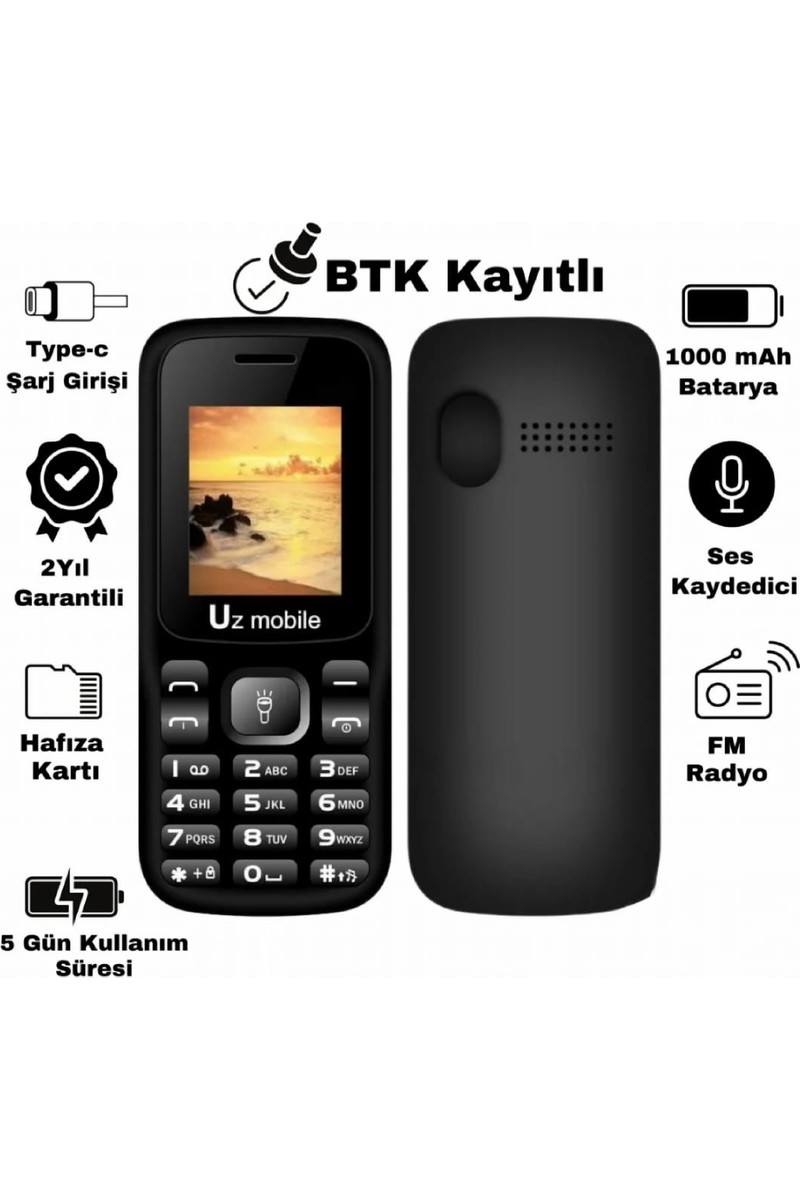 UZ Mobile - Yerli Üretim Tuşlu Asker Cep Telefonu (Uz