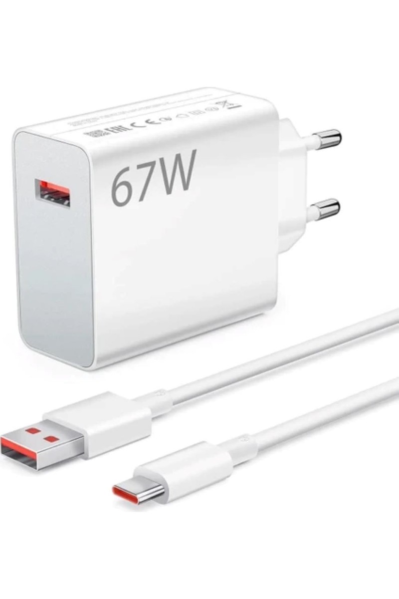 Xmart 67W (Watt) Redmi Note 13 Pro Plus Uyumlu Şarj Seti Kablo (1m) + Başlık