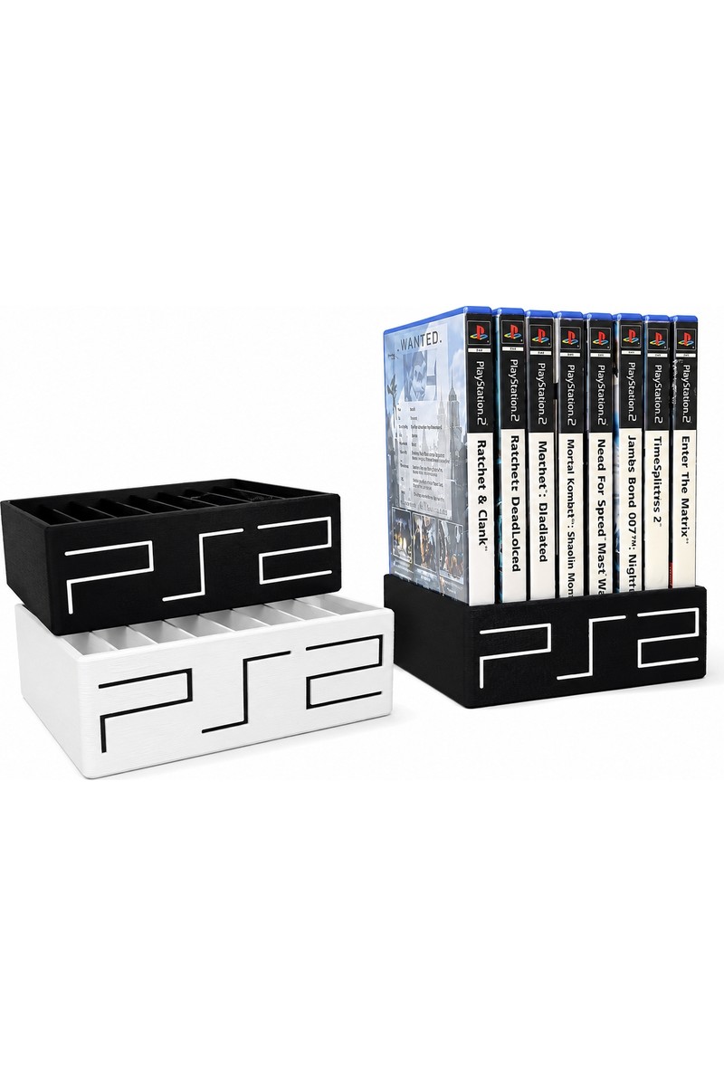 Yapı3D 🎮📀 Ps2 Oyun Kutusu Düzenleyici Stand | Ps2 CD Kutusu Organizer | Oyun Arşiv Standı | Masaüstü